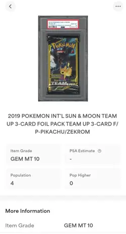 PSA 10 Team Up Pikachu & Zekrom Mini Booster Pack GEM MINT Graded Pokemon Card - Image 3