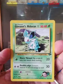 Pokemon Card 2000 GIOVANNI'S NIDORAN Common Non-Holo 75/132 Gym Challenge NM - Image 1