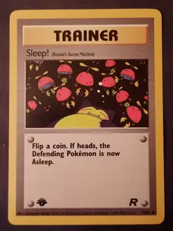 Pokemon Card Team Rocket 1st Edition Regular Finish Sleep! Trainer 79/82 VLP-NM. - Image 1