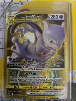 Pokemon Go Gold Mewtwo VSTAR Holo Ultra Rare Card 086/078 Pokemon TCG - Image 1