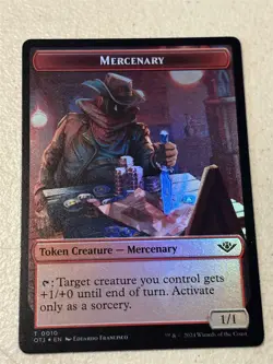 mtg foil token Zombie Rogue // Mercenary, 0015/0010, Outlaws of Thunder Junction - Image 2