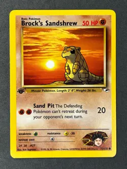 Brock's Sandshrew 72/132 1st Edition Gym Heroes Common 2000 Pokemon TCG WOTC - Image 1