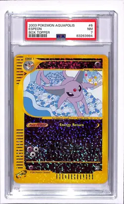 2003 Pokemon Aquapolis Espeon Box Topper Jumbo #6 PSA 7 NM - Image 1