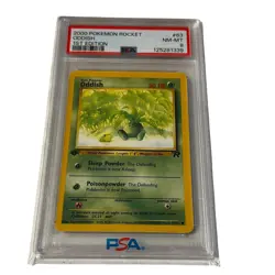 2000 PSA 8 Pokemon Rocket Oddish 1st Edition #63 Graded - Image 1