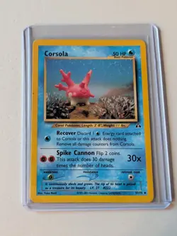 Pokemon TCG Corsola Neo Discovery Card 37/75 Unlimited Uncommon - Image 1