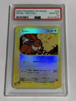2003 Pokemon Skyridge - Eevee Rev.Foil #54 PSA 10 GEM MT - Image 1
