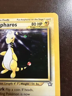 Ampharos 1/111 Holo Rare Pokemon TCG Neo Genesis WOTC LP SWIRL - Image 3