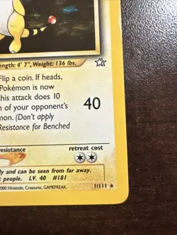 Ampharos 1/111 Holo Rare Pokemon TCG Neo Genesis WOTC LP SWIRL - Image 4