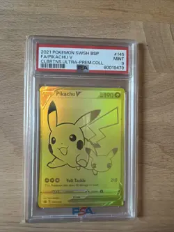 Pokemon Pikachu V Celebrations Ultra-Premium Full Art Promo SWSH145 PSA 9 - Image 1