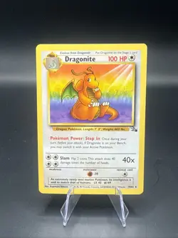 Pokemon TCG Dragonite 19/62 Fossil Non-Holo Rare Card WOTC 1999 Vintage LP! - Image 1