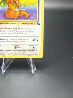 Pokemon TCG Dragonite 19/62 Fossil Non-Holo Rare Card WOTC 1999 Vintage LP! - Image 3