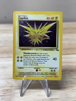 Pokemon Fossil - Zapdos 15/62 LP WoTC HOLO Card Base Set / 1999 / Rare - Image 1