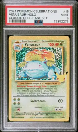 2021 Pokemon Celebrations Classic Collection Venusaur 15/102 Holo Rare PSA 9 - Image 1
