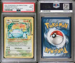 2021 Pokemon Celebrations Classic Collection Venusaur 15/102 Holo Rare PSA 9 - Image 2