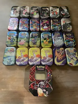 Pokemon Mini Tin Lot of 25 Empty Tins Large Variety - Image 1