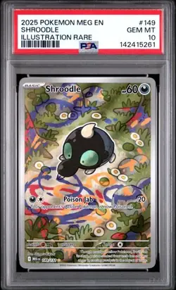 POKEMON MEG EN-MEGA EVOLUTION ILLUSTRATION RARE #149 - SHROODLE 149/132 - PSA 10 - Image 1