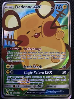 Pokemon TCG Dedenne GX 195a/214 Alternate Art Holo Full Art Promo - Image 1
