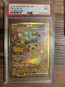 2024 Pokemon SSP En-Surging Sparks Hyper Rare Pikachu EX #247EPS9 - Image 1