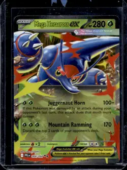 2025 Pokemon Phantasmal Flames Mega Heracross ex Double Rare #004/094 - Image 1
