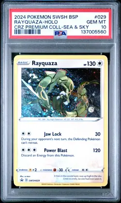 2024 POKEMON SWSH BLACK STAR PROMO #029 RAYQUAZA-HOLO PSA 10 - Image 1