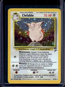 2000 Pokemon Set 2 Clefable Holo #5/130 - Image 1
