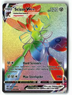 Scizor VMAX ⭐ 193/189 Holo Rare Rainbow Darkness Ablaze 2020 Pokemon NM - Image 1