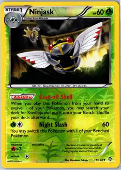 Pokemon tcg: Dragons Exalted Ninjask #11/124 Reverse Holo - NM Uncommon .VO5 - Image 1
