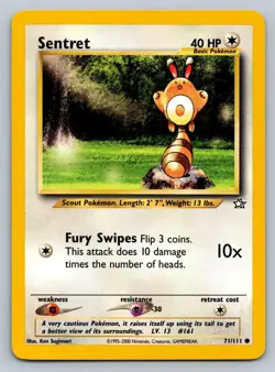 Sentret 71/111 Common Neo Genesis Pokemon Unlimited Lightly Played - Image 1
