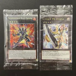 2023 YUGIOH MP23 DUELING HEROES SECRET RARE BLAZE DRAGON & UTOPIA NM SEALED SET - Image 1