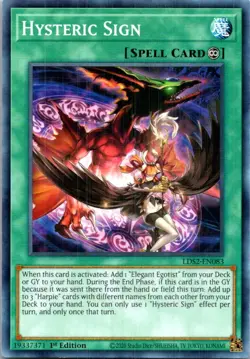 Hysteric Sign LDS2-EN083 Yu-Gi-Oh! 1st Edition Light Play - Image 1