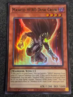 Yu-Gi-Oh Maze Of Muertos Masked HERO Dusk Crow Super Rare MZMU-EN014 NM!!! - Image 1