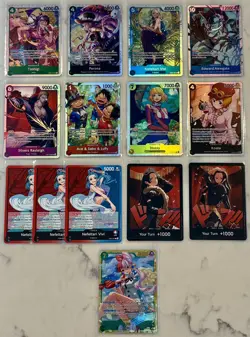 One Piece CCG GOLD FOIL SECRET SPECIAL ART LOT X14 UTA SILVERS RAYLEIGH NEWGATE - Image 1