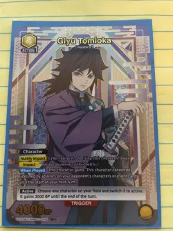 Union Arena TCG Demon Slayer Giyu Tomioka UE05BT/KMY-2-008 (SR☆) English 008 SR* - Image 1