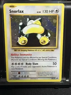 Pokemon Snorlax XY179 Holo Promo XY Black Star Promos TCG Card LP 2016 Retro - Image 1