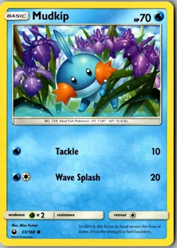Mudkip 33/168 Common SM - Celestial Storm LP Pokemon Card - Image 1