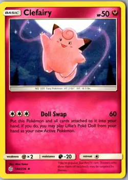Clefairy 144/236 Uncommon SM - Cosmic Eclipse LP Pokemon Card - Image 1