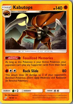Kabutops 78/181 Rare SM - Team Up LP Pokemon Card - Image 1