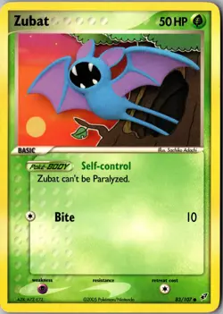 Zubat 83/107 Common Deoxys LP Pokemon Card - Image 1