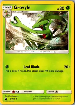 Grovyle 9/168 Uncommon SM - Celestial Storm LP Pokemon Card - Image 1