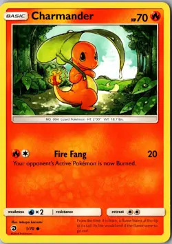 Charmander 1/70 Common Dragon Majesty LP Pokemon Card - Image 1