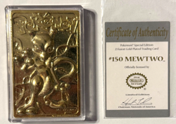 1999 Pokemon 23K Gold Plated Mewtwo Card #150 w/ COA Nintendo Burger King - Image 1