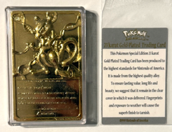 1999 Pokemon 23K Gold Plated Mewtwo Card #150 w/ COA Nintendo Burger King - Image 2