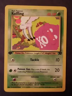 Pokemon Card Team Rocket 1st Edition Regular Finish Koffing 58/82 VLP - Image 1