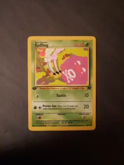 Pokemon Card Team Rocket 1st Edition Regular Finish Koffing 58/82 VLP - Image 4