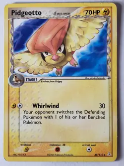 Pidgeotto 49/110 PL - EX Holon Phantoms 2006 Pokemon Card - Atsuko Nishida Art - Image 1