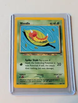 Pokemon TCG Weedle Card 70/75 Common Unlimited Neo Discovery - Image 1