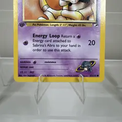 Sabrina's Abra 91/132 1st Edition Pokemon Card Gym Heroes - Image 3