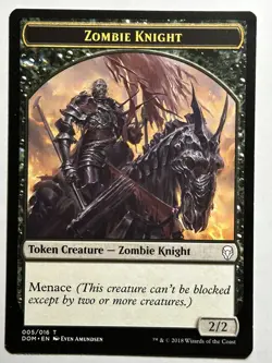 Zombie Knight Token Dominaria 5 LP-NM MTG Card - Image 1