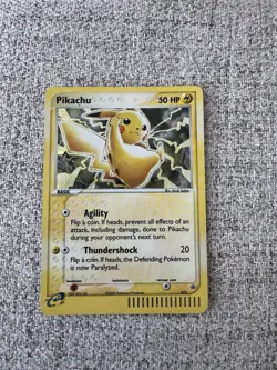 Pokemon Pikachu TCG Black Star Promo Holo Card #012 2003 DMG - Image 1