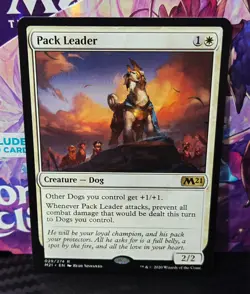 magic the gathering - Pack Leader - Creature - Dog - Rare - White - Plains - Image 1